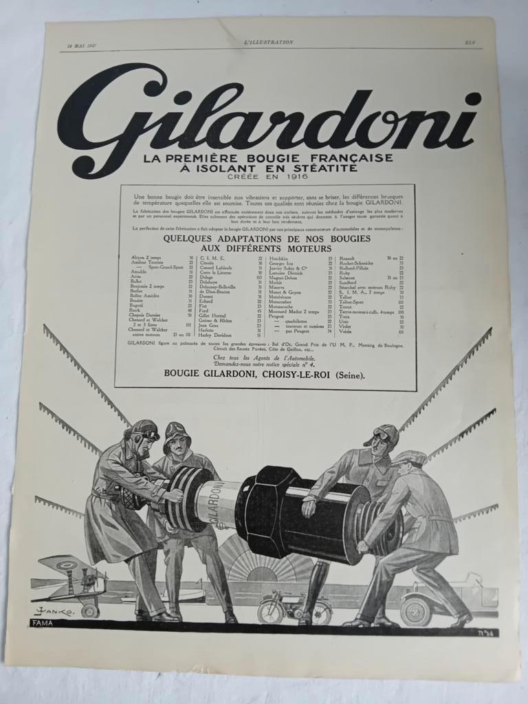 Ancienne publicité Gilardoni 1927, Collections, Marques & Objets publicitaires, Enlèvement ou Envoi, Utilisé, Autres types