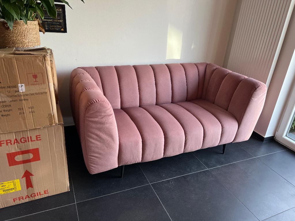 Roze zetel, Ophalen, 150 tot 200 cm, Tweepersoons, 75 tot 100 cm