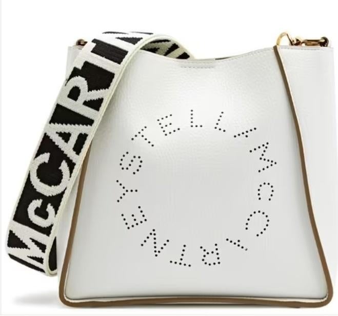 Stella McCartney Logo mini faux leather cross-body bag, Ophalen of Verzenden, Nieuw, Beige, Handtas