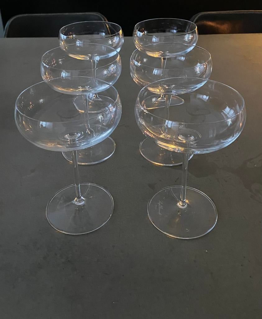 6 champagne coupes, Ophalen, Zo goed als nieuw