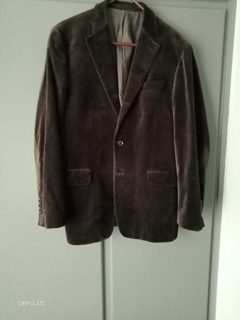 donker bruine vest geribd velours, Ophalen of Verzenden, Zo goed als nieuw, Maat 56/58 (XL)