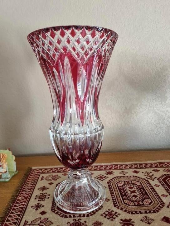 Vaas Pompadour in kristal van Val Saint Lambert (ht 41cm), Antiquités & Art, Enlèvement