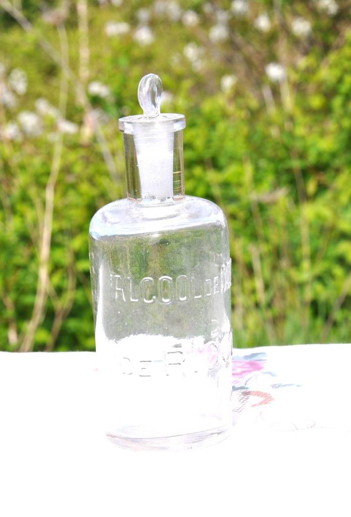 ancienne bouteille pharmacie alcool de menthe ricqles, Antiquités & Art, Enlèvement ou Envoi