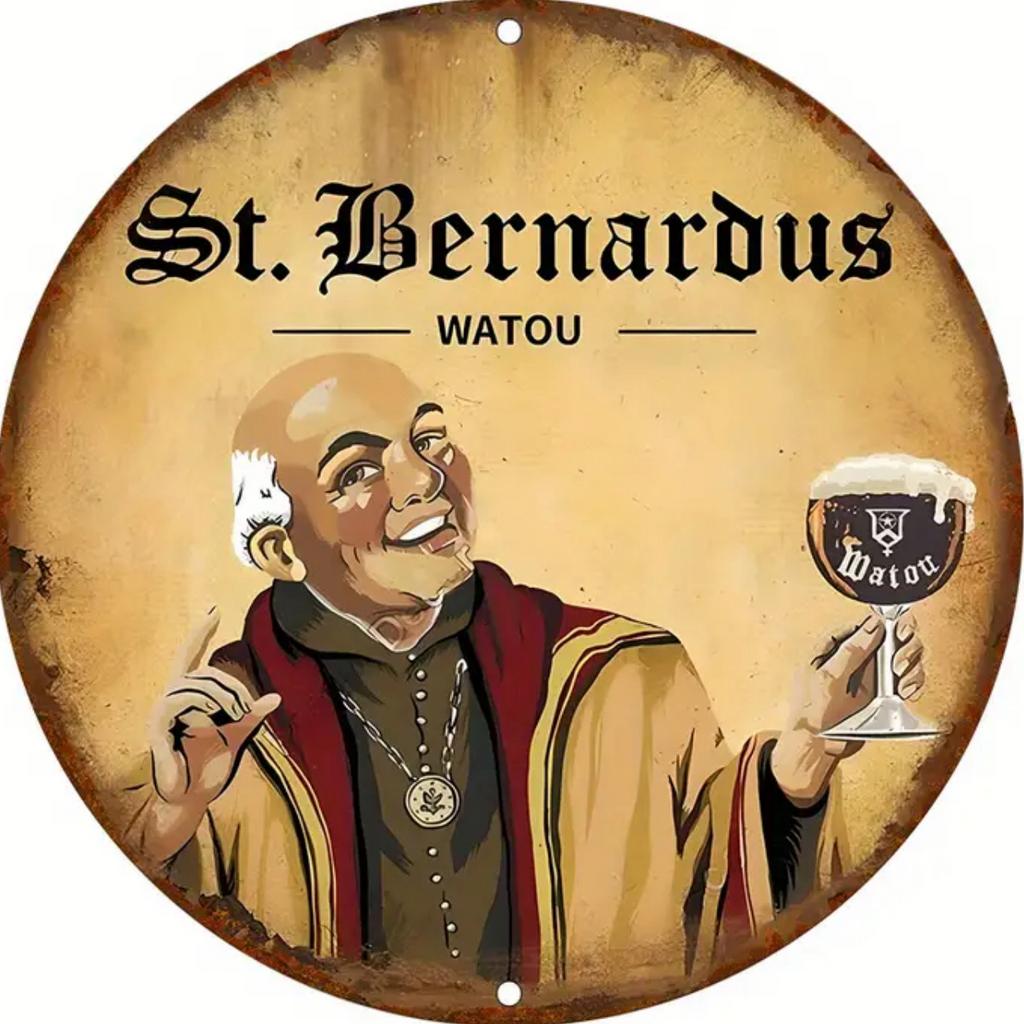 Metalen reclamebord Sint Bernardus Watou - vintage mancave, Ophalen of Verzenden, Nieuw, Reclamebord