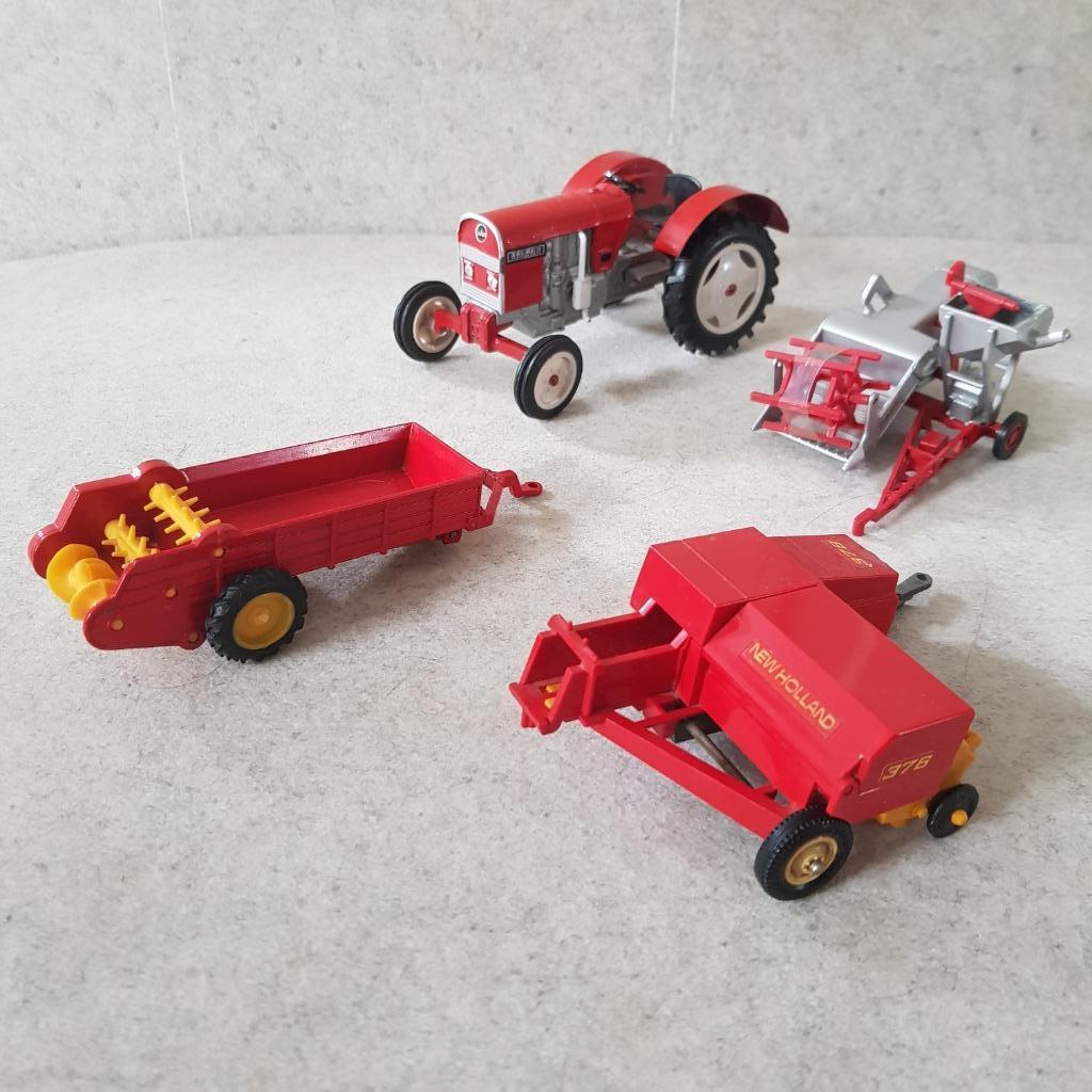 Miniatuur Tractor Eicher, ERTL combine, Britains, Hobby & Loisirs créatifs, Voitures miniatures | Échelles Autre, Enlèvement ou Envoi