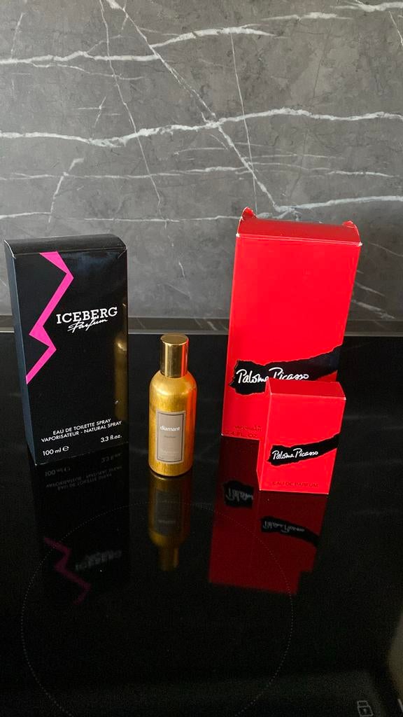 Paloma Picasso, Iceberg, Fragonard parfumflesjes!, Ophalen of Verzenden, Gebruikt, Gevuld