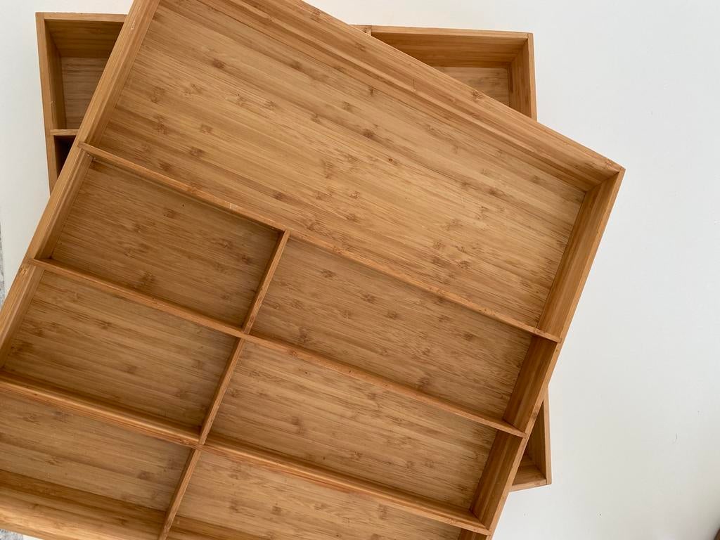 2 Bestekladen ikea, Enlèvement, Utilisé, Bois, Ensemble de couverts