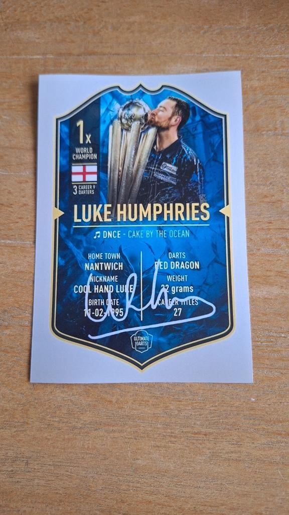 Foto Luke Humphries  met handtekening (print) #2 Darts, Sport en Fitness, Darts, Verzenden, Nieuw, Overige typen