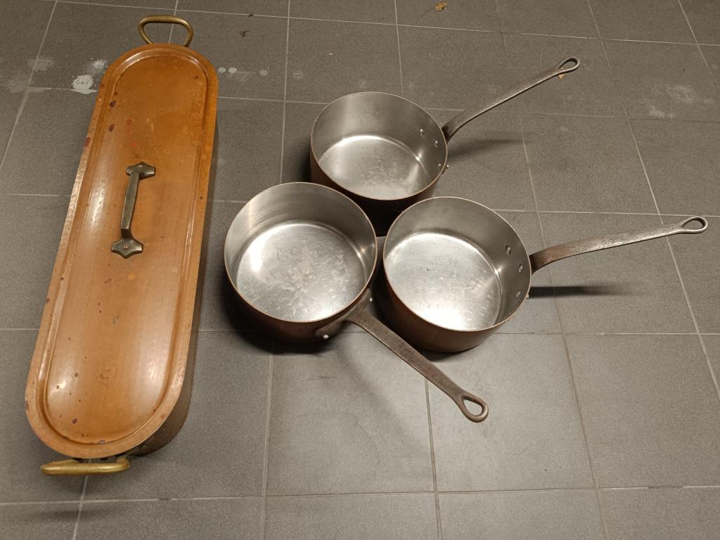 Casserole et saumonière en cuivre, Antiquités & Art, Enlèvement, Cuivre