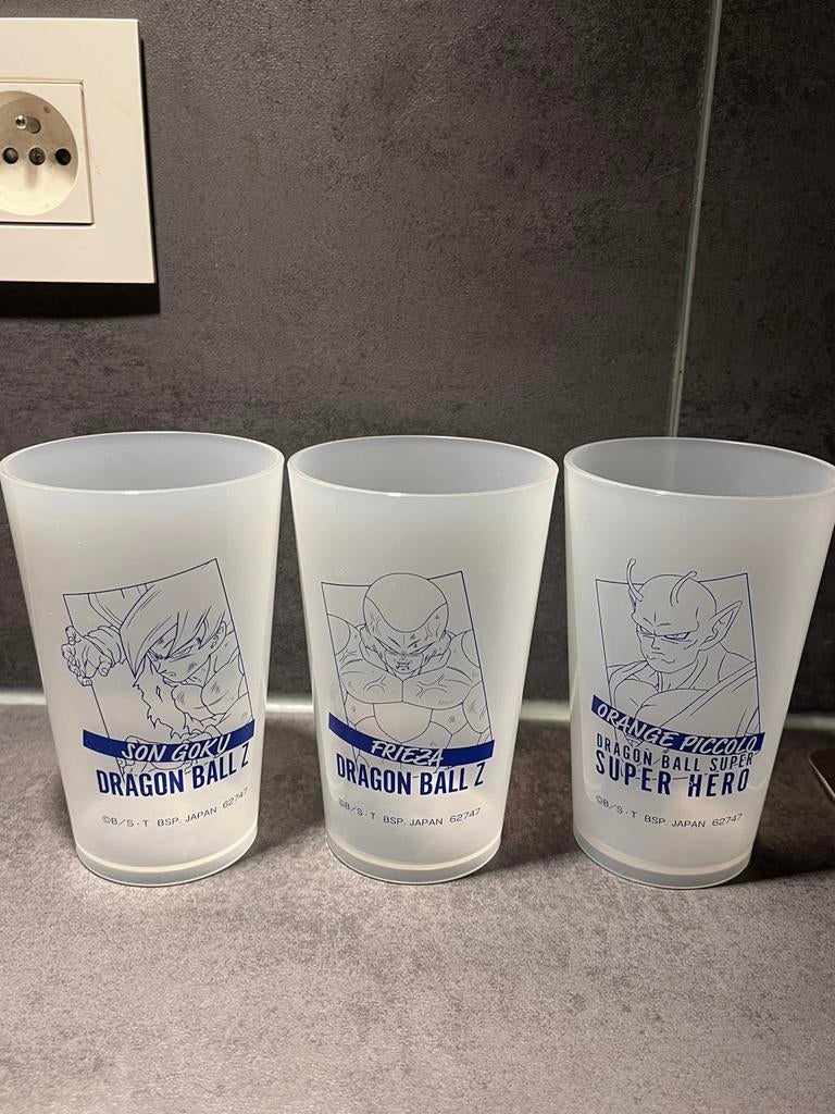 3 Plastic bekers Dragon Ball Z and Super Hero, Collections, Enlèvement ou Envoi
