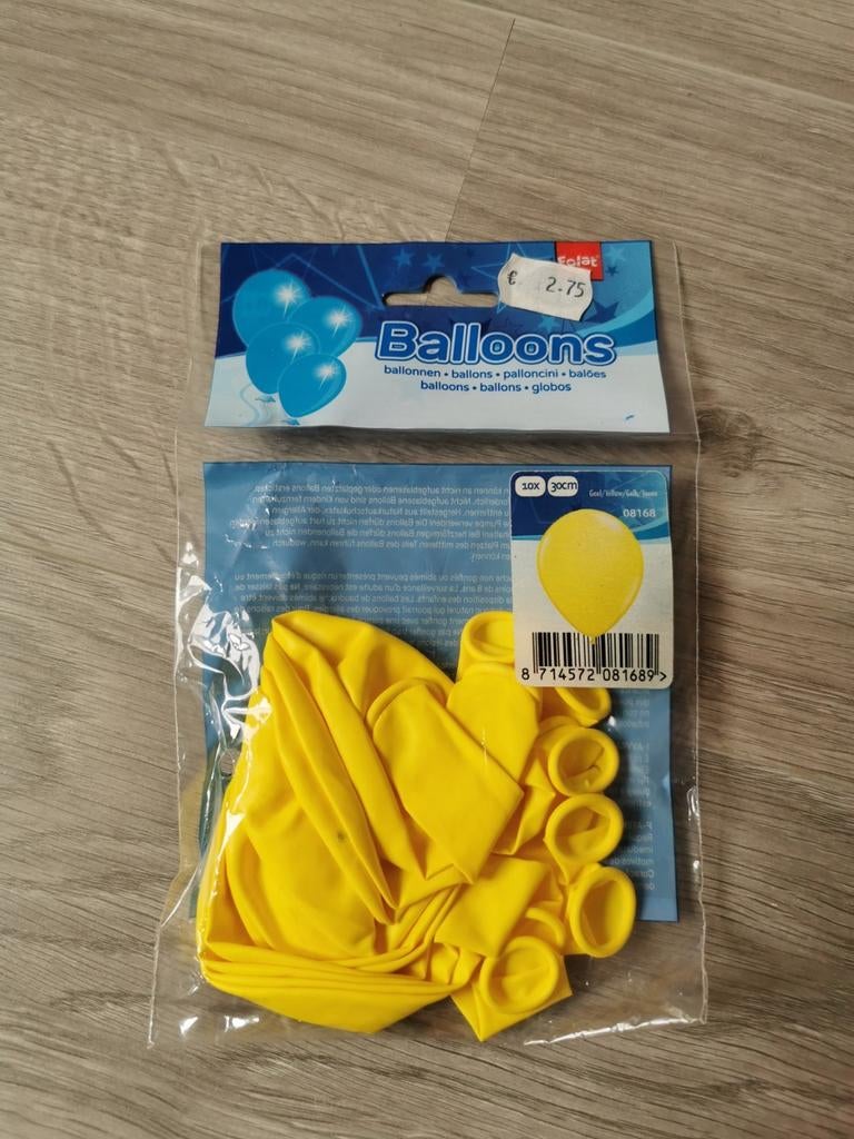 Gele ballonnen 10stuks, Ophalen of Verzenden, Nieuw, Versiering