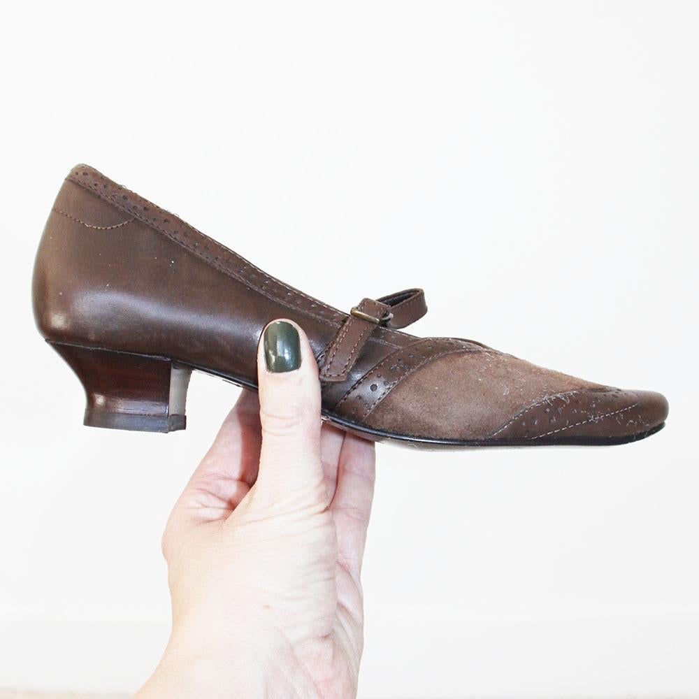 Belles escarpins en cuir Xsensible -s13 (taille 36½) €40, -, Xsensible, Escarpins, Comme neuf, Brun