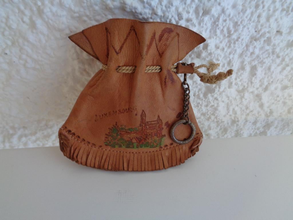 Porte monnaie fourre-tout cuir Luxembourg ancien, Bijoux, Sacs & Beauté, Envoi, Utilisé, Beige, Cuir