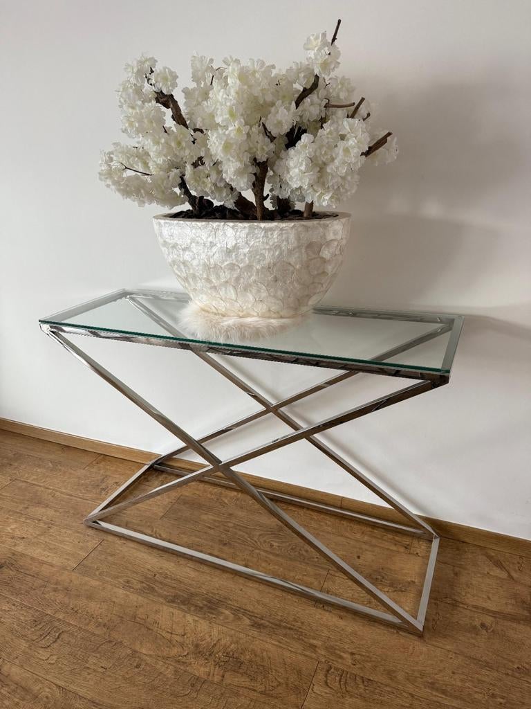 Table d'appoint design en version chromée X-POOT, Enlèvement, Comme neuf, Rectangulaire