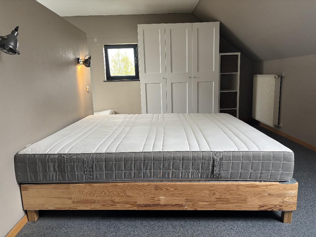 Bed frame onderstel  (optioneel matras), Hout, Brun, Enlèvement, Utilisé