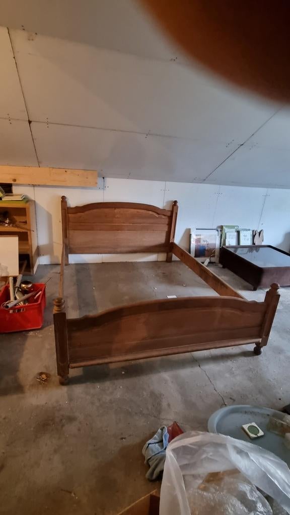 Bed kader met lattenbodems massief, Ophalen, Gebruikt, 200 cm, Overige maten