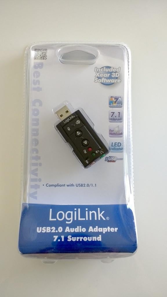 Logilink usb 2.0 audio adapter 7.1 surround (nieuw), Computers en Software, Ophalen, Nieuw