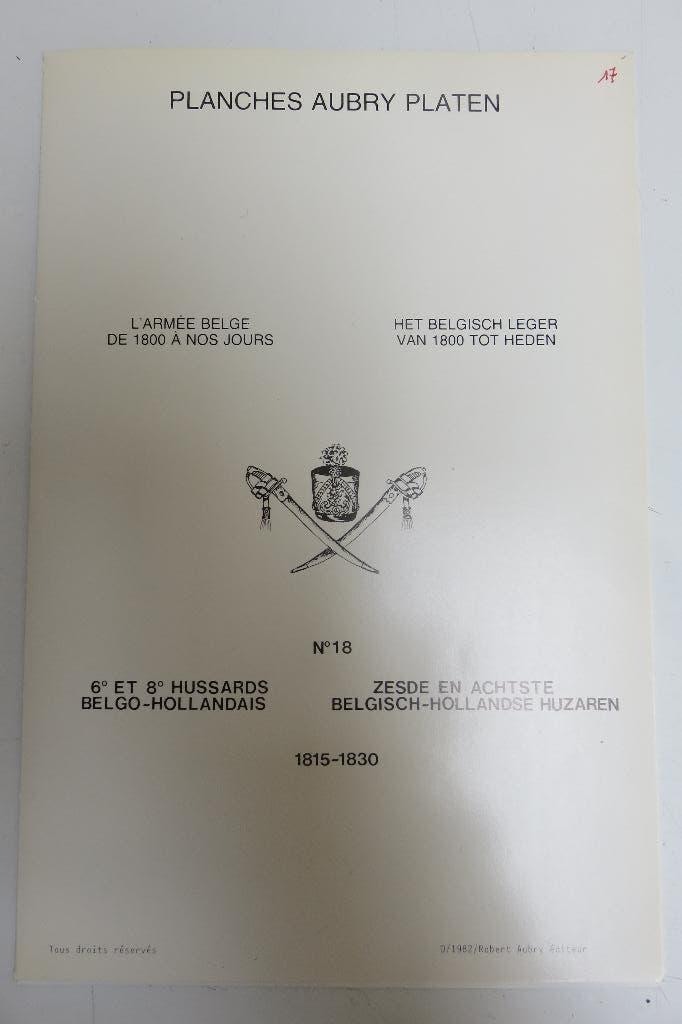 Robert Aubry tekening: 6 en 8 Belgisch-Nederlandse Huzaren, Ophalen of Verzenden, Landmacht, Overige typen