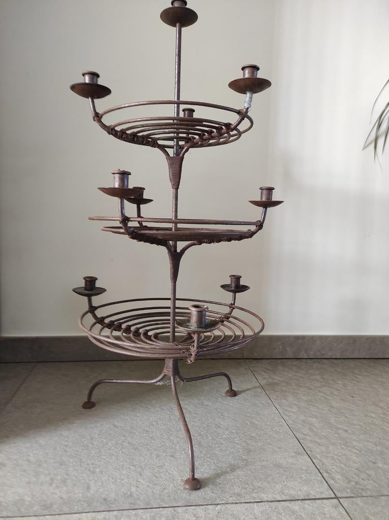 Ijzeren kandelaar voor 10 kaarsen 85 cm hoog, Ophalen