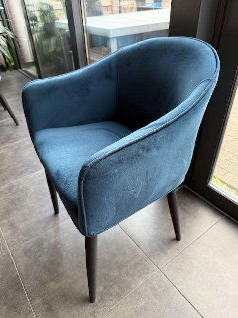 Lot de 6 chaises blue velours, Enlèvement, Utilisé, Bleu, Tissus