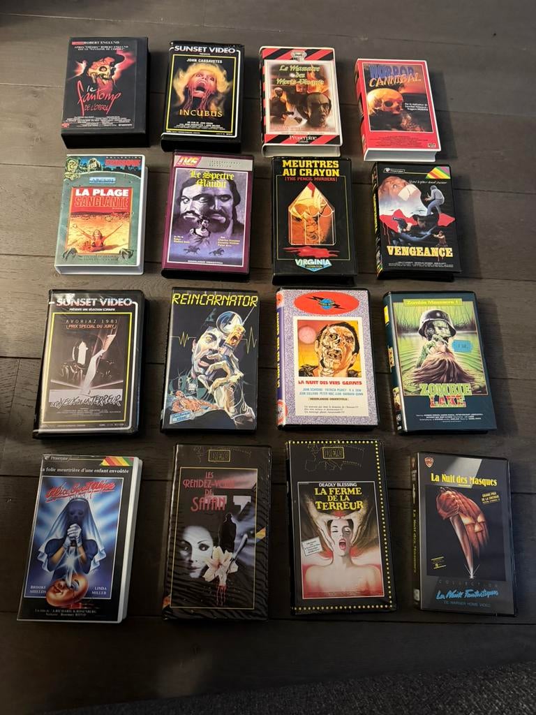 Lot de cassettes VHS  Horreur annees 80, Enlèvement, Comme neuf