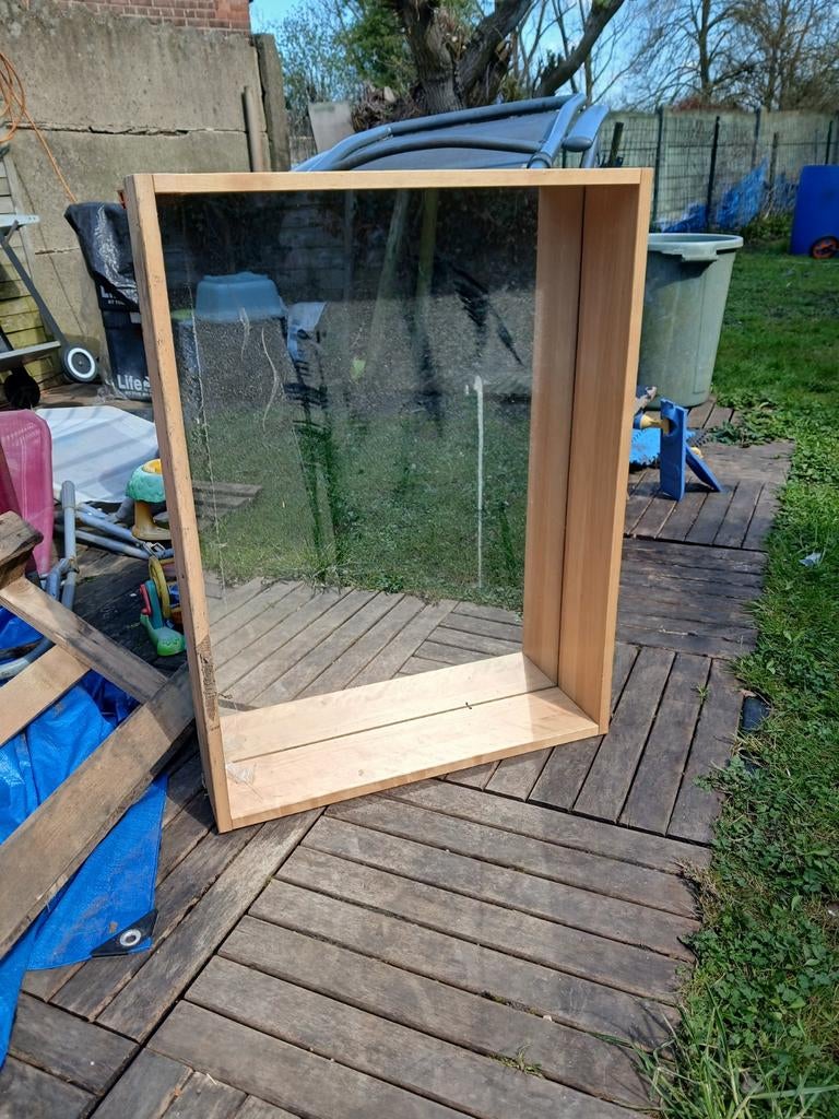 Beau grand miroir en bois profond, 60x80cm, Enlèvement