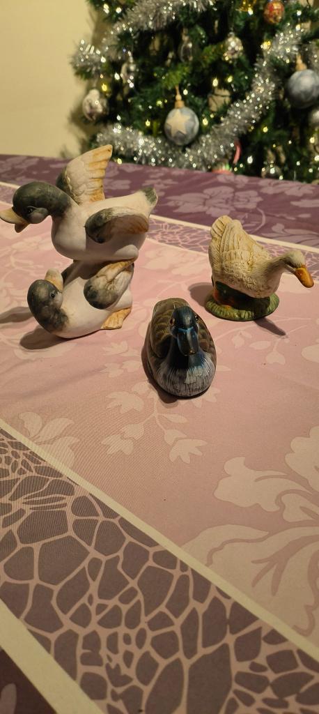 Beeldjes van ganzen en een eend, Ophalen of Verzenden, Gebruikt, Dier