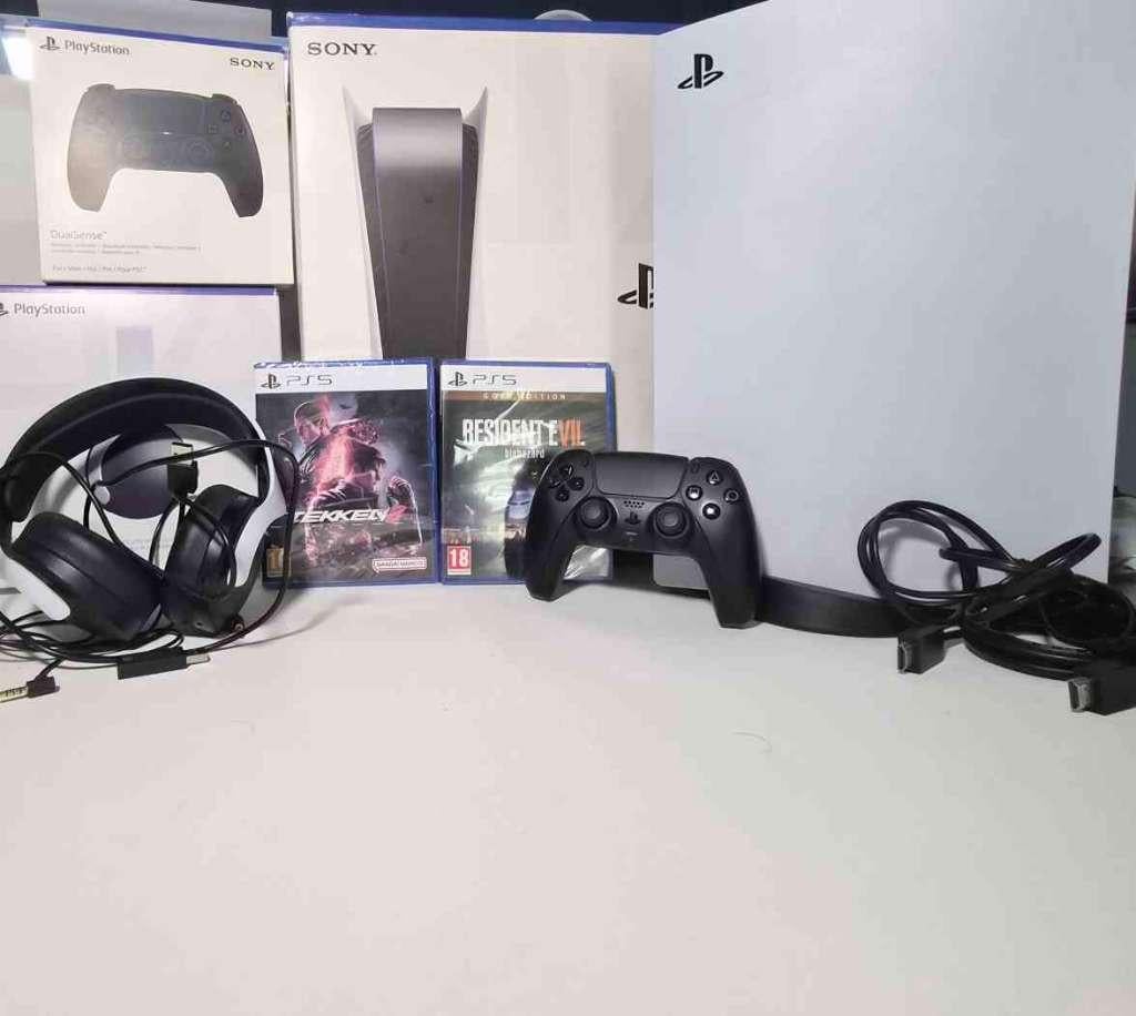 Pack PS5 - Complet - Manette - Casque - 2 jeux Neuf, Enlèvement, Utilisé, Playstation 5