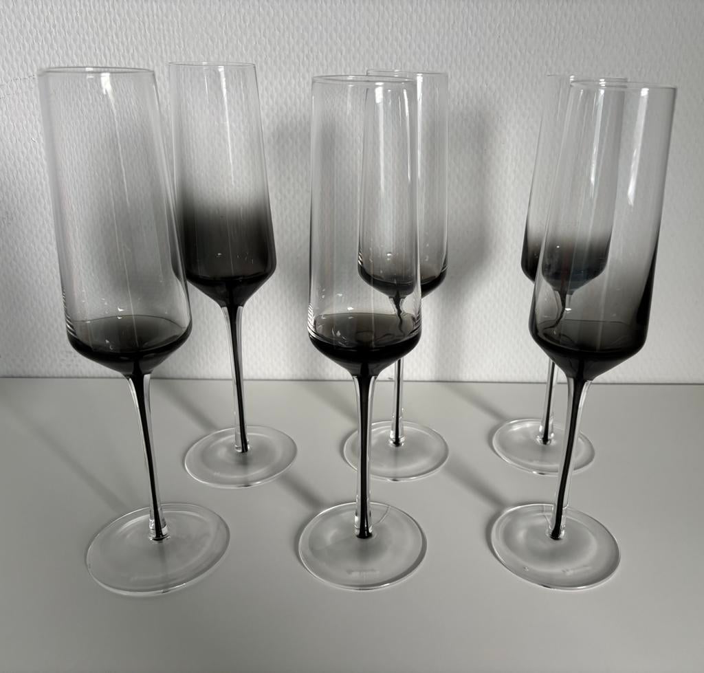6 champagne glazen S&P,nieuw, Huis en Inrichting, Keuken | Servies, Ophalen, Nieuw, Glas of Glazen