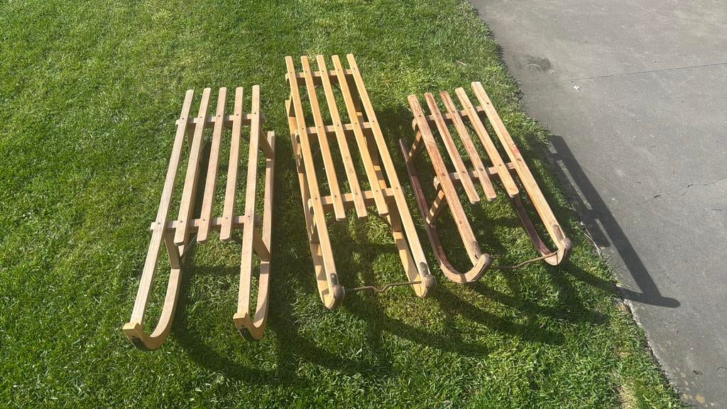 Houten slee diverse maten, Kinderen en Baby's, Speelgoed | Buiten | Sleeën, Ophalen, Zo goed als nieuw