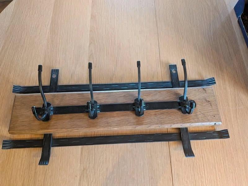 Prachtige vintage kapstok in hout en metaal, Ophalen, Hout