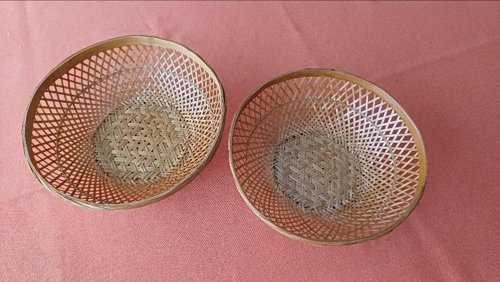 2 petits paniers en osier, Enlèvement ou Envoi, Osier, Rond, Comme neuf