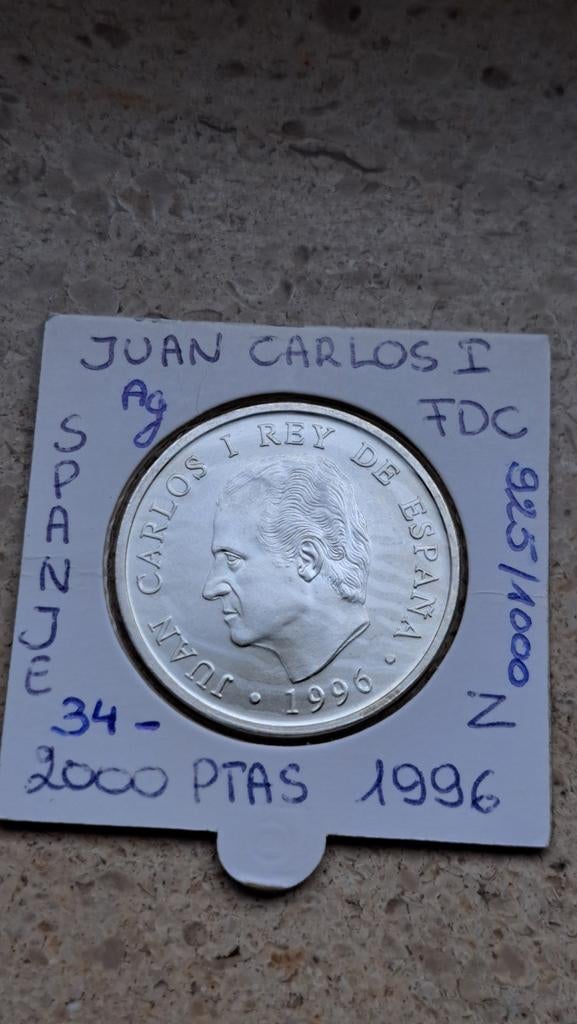 Espagne 2000 pesetas 1996 AG UNC ! !, Timbres & Monnaies, Monnaies | Amérique, Enlèvement ou Envoi