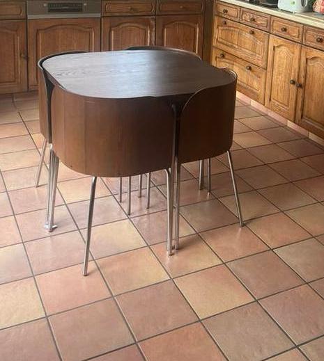 Ikea vintage Fusion tafel en stoelen, Huis en Inrichting, Tafels | Statafels, Gebruikt, Ophalen