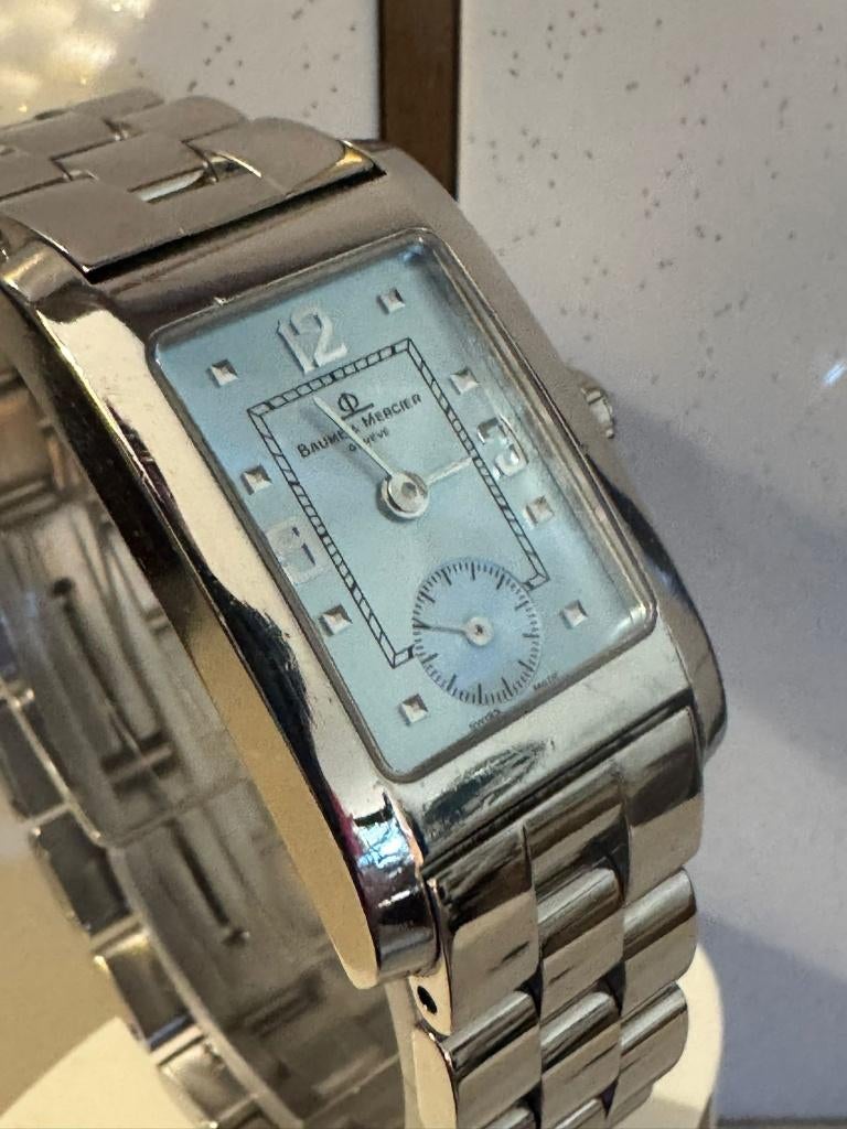 Mooi dames horloge Baume et Mercier Hampton S zeldzame kleur, Enlèvement ou Envoi, Utilisé, Argent, Acier
