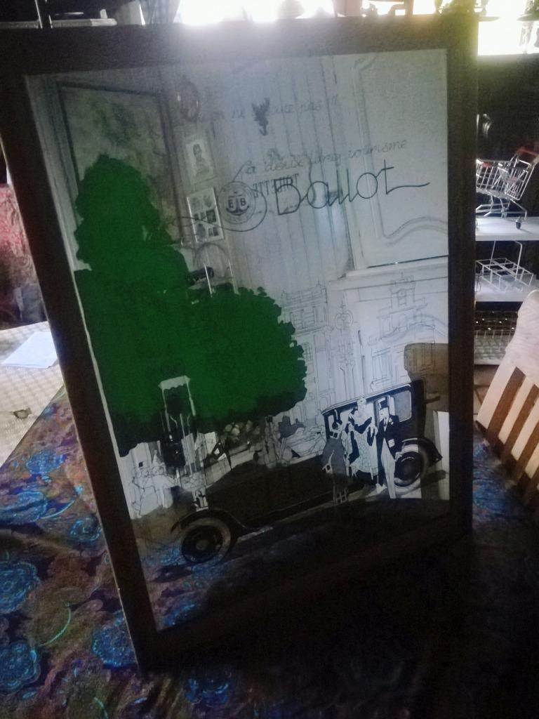 Un miroir publicitaire BALLOT/PARIS, Enlèvement