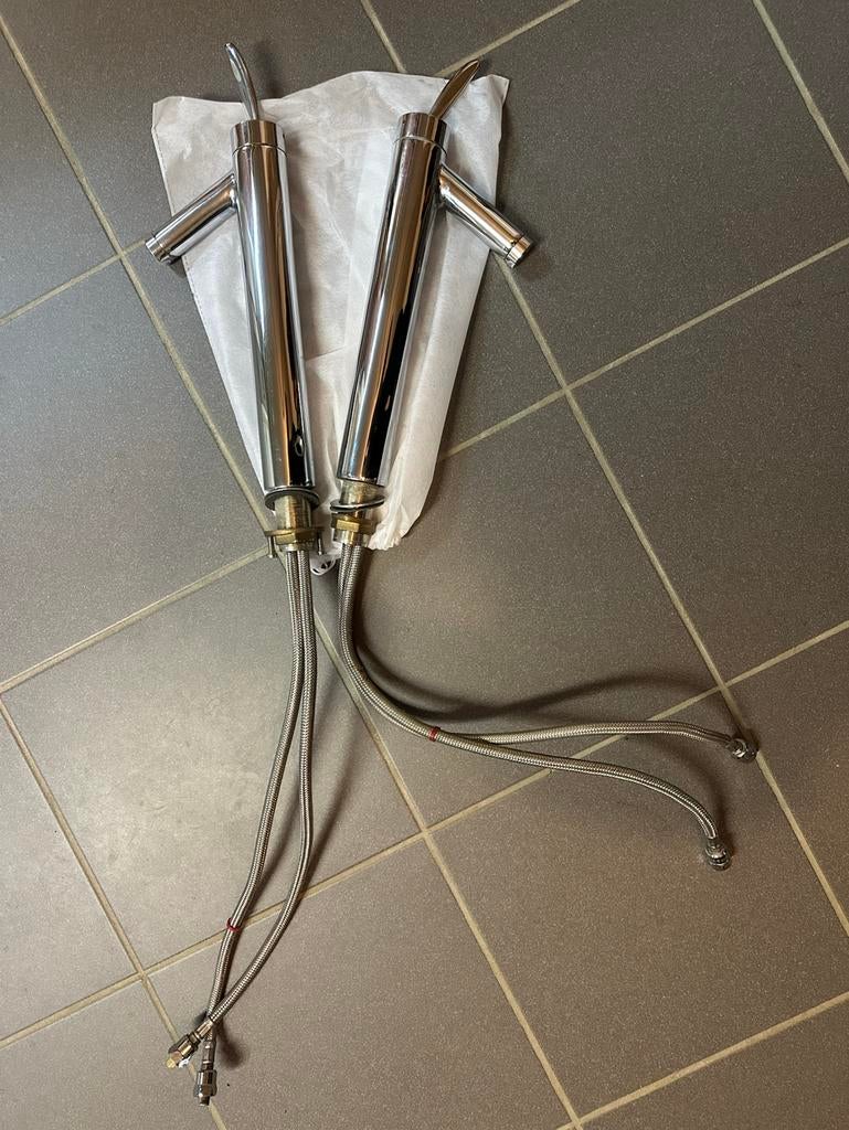 2 mooie hoge mengkranen Philippe Starck Axor, Ophalen of Verzenden, Gebruikt, Chroom, Wastafel