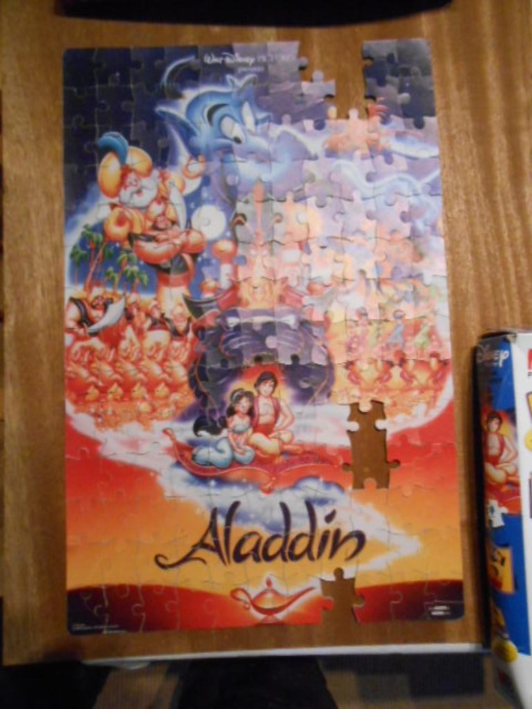 Puzzle Disney MB Aladdin 154 stuks + 6 jaar - er ontbreken 6, Ophalen of Verzenden, Gebruikt