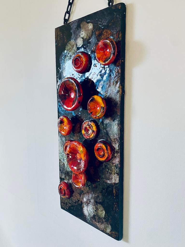 Vintage Ruscha Mushroom Fat Lava wandtegel, Enlèvement