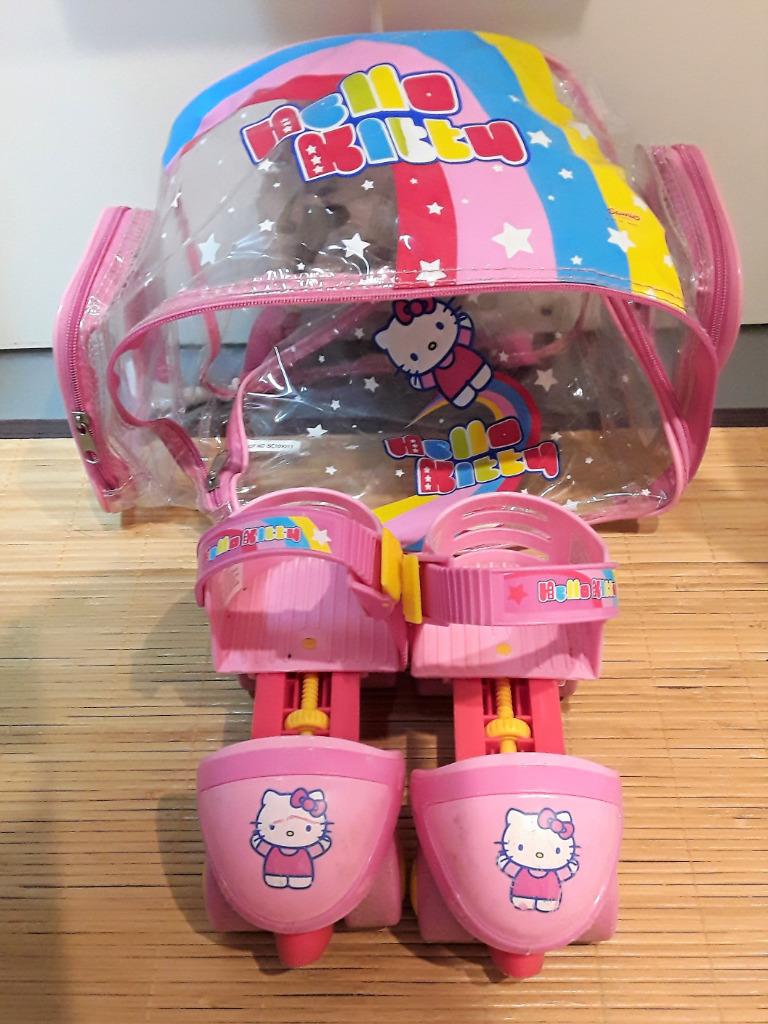 Patins à roulettes Hello Kitty avec sac à dos et casque, Enlèvement, Réglable, Utilisé, Enfants