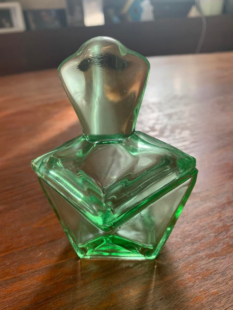 Vintage art Deco groen glas toilet, Antiek en Kunst, Ophalen