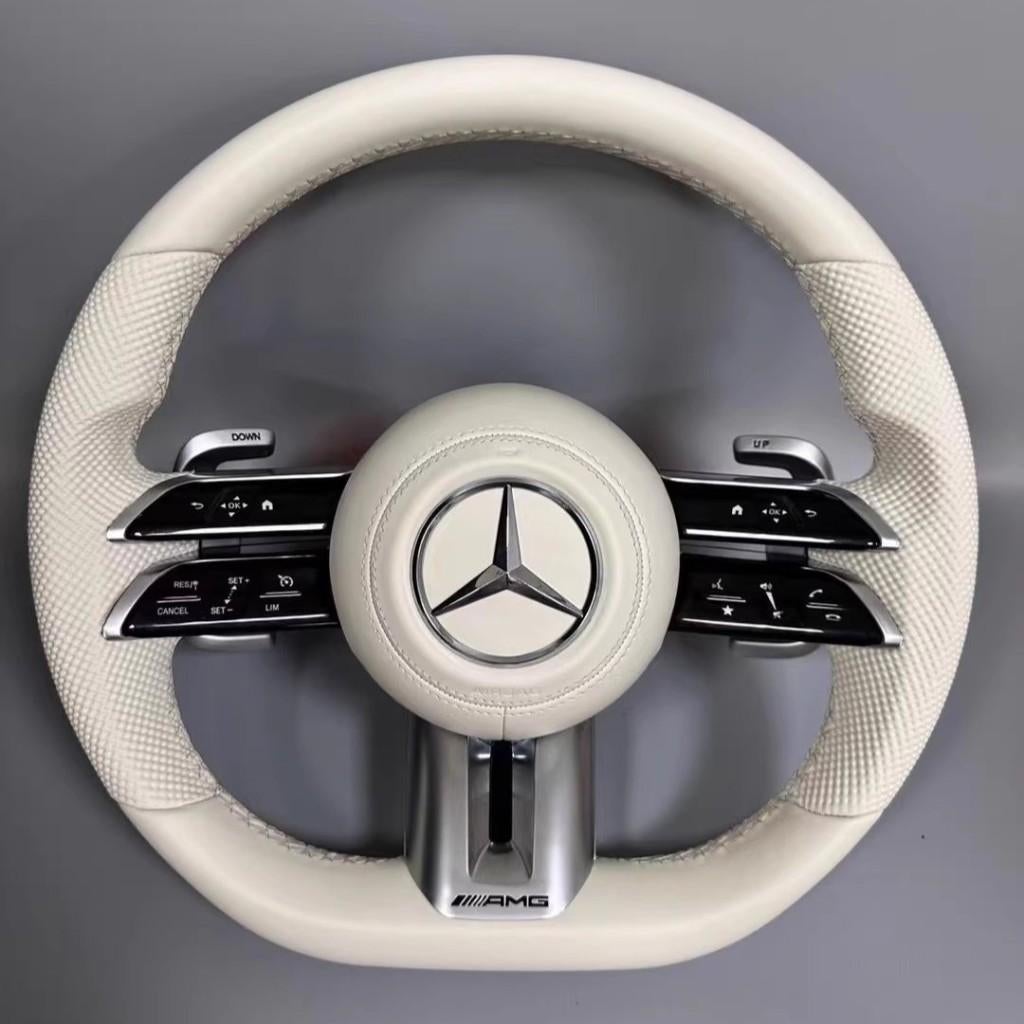 Volant Mercedes libellule en cuir blanc complet amg beige, Enlèvement ou Envoi, Neuf, Mercedes-Benz