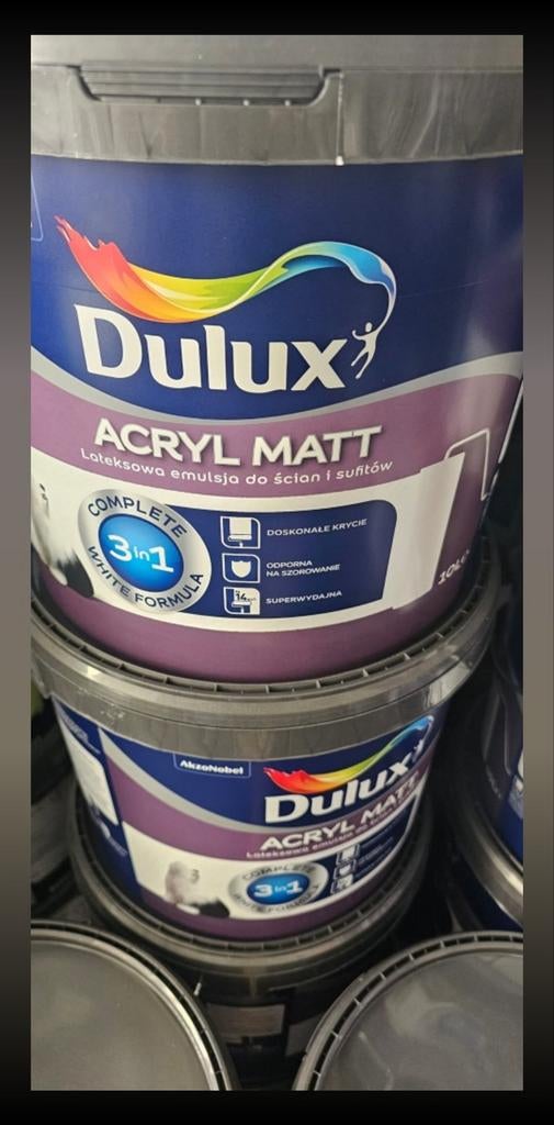 Peinture acrylique blanc mat 10L, Bricolage & Construction, Enlèvement ou Envoi, Neuf, Blanc, Peinture