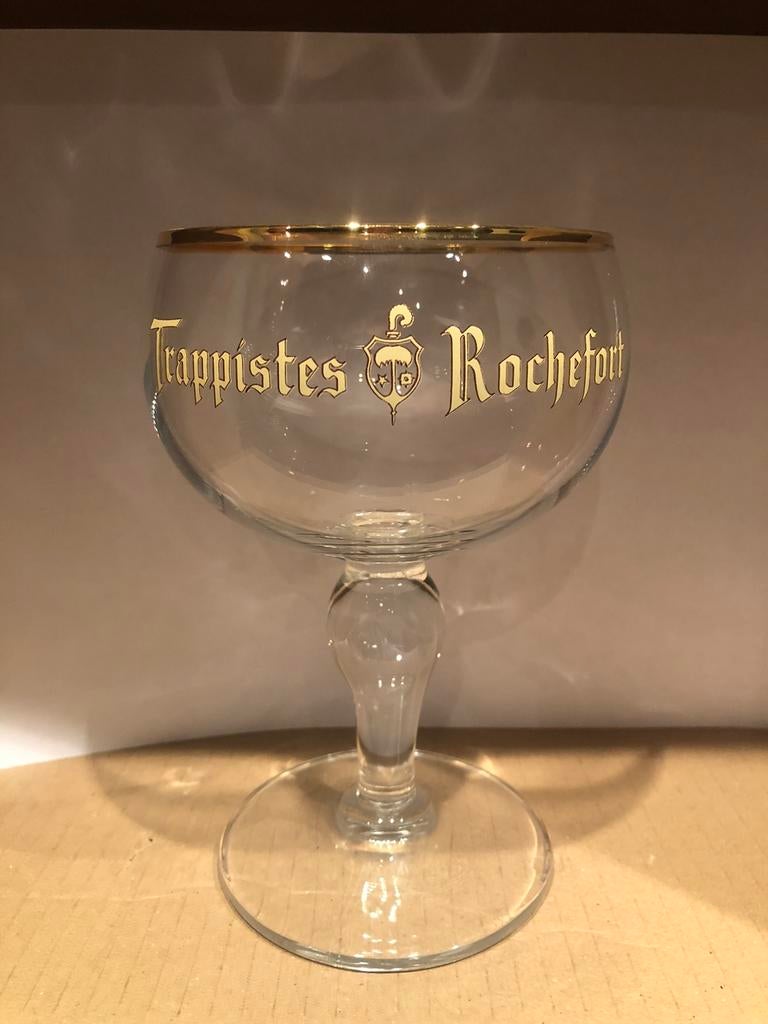 lettrage jaune trappistes rochefort, Collections, Enlèvement ou Envoi, Utilisé, Verre ou Verres, Autres marques