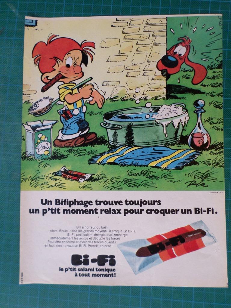 Boule et Bill - publicité papier Bi-Fi - 1973, Collections, Enlèvement ou Envoi, Utilisé, Autres types