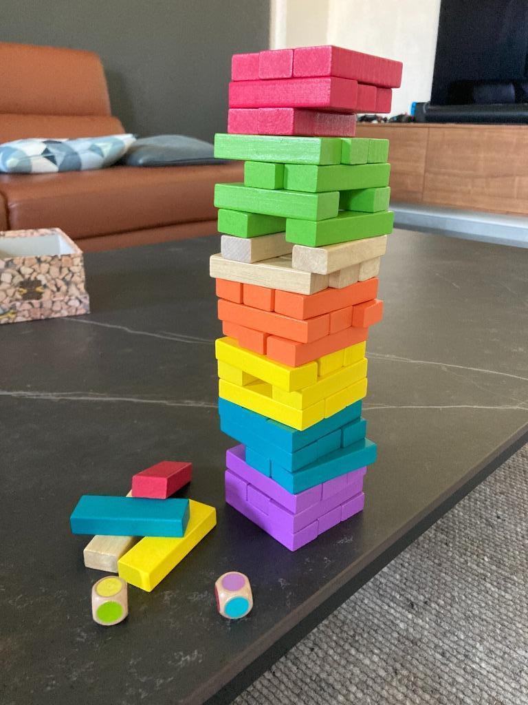 Vallende Toren Kleur (Jenga) blokken, Kinderen en Baby's, Ophalen of Verzenden, Bouwen