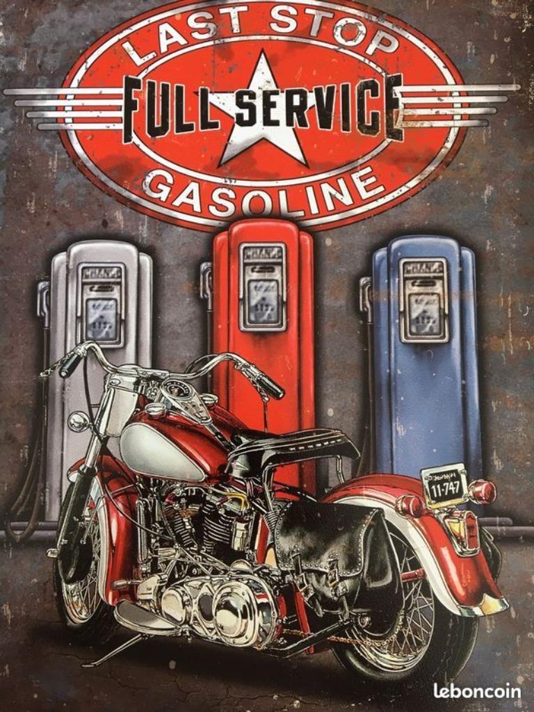 Plaque en métal peint pompe à essence USA, Collections, Envoi, Comme neuf