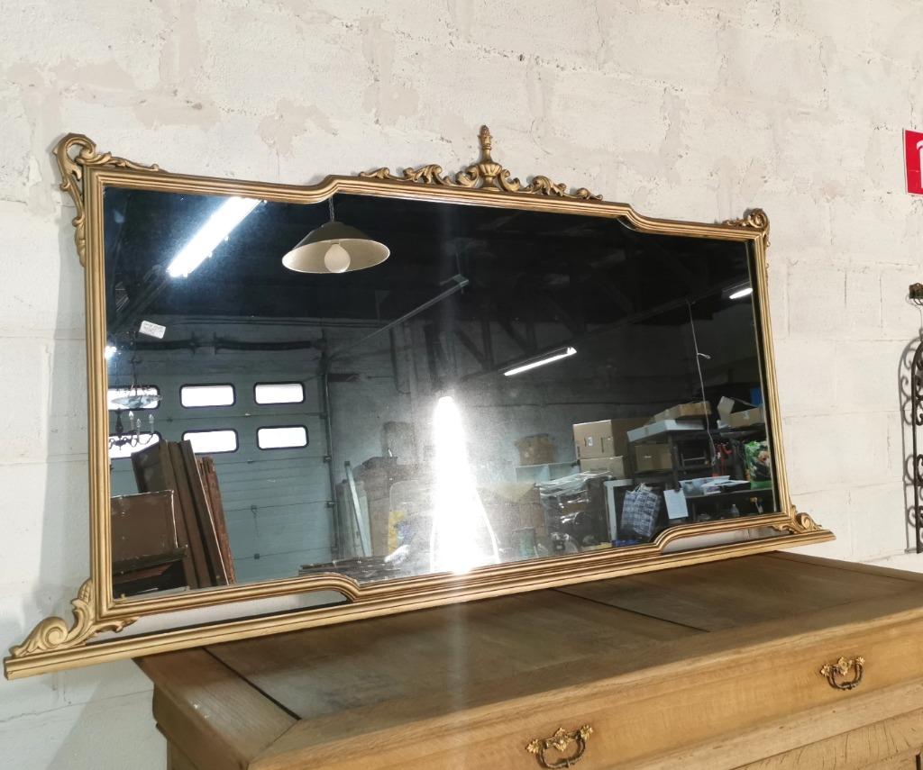 Zeer lange oude gouden Barok spiegel L 1.91m H 99cm, Ophalen, Gebruikt, 125 cm of meer, Minder dan 100 cm