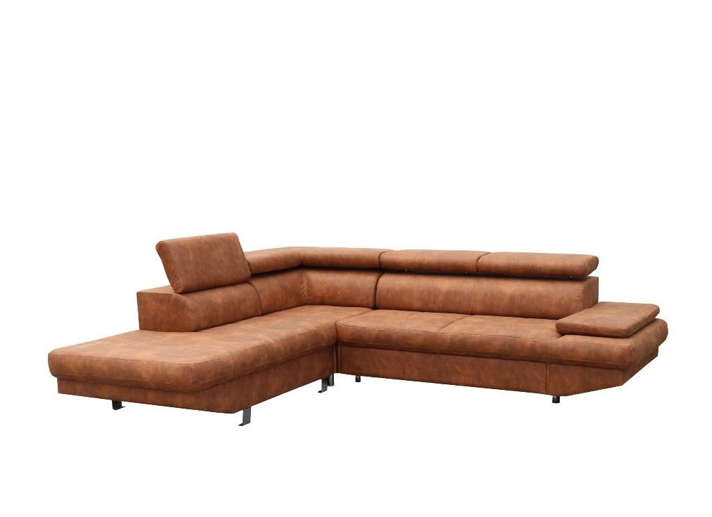 Hoeksalon Jet 295x255cm - stof - cognac, Huis en Inrichting, 250 tot 300 cm, Hoekbank, Nieuw, Ophalen of Verzenden
