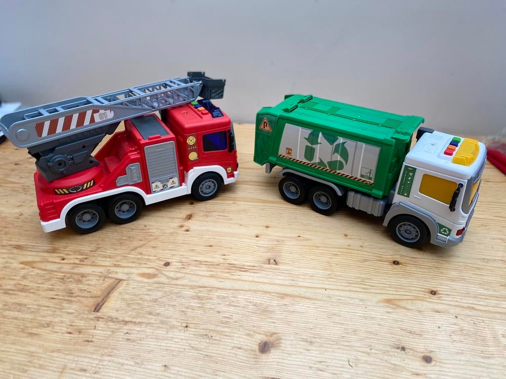 Jeux camion pompier & poubelle, Enlèvement, Comme neuf